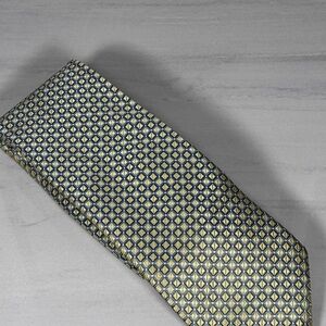 Blue and Yellow Geometric Pattern Tie Nautica